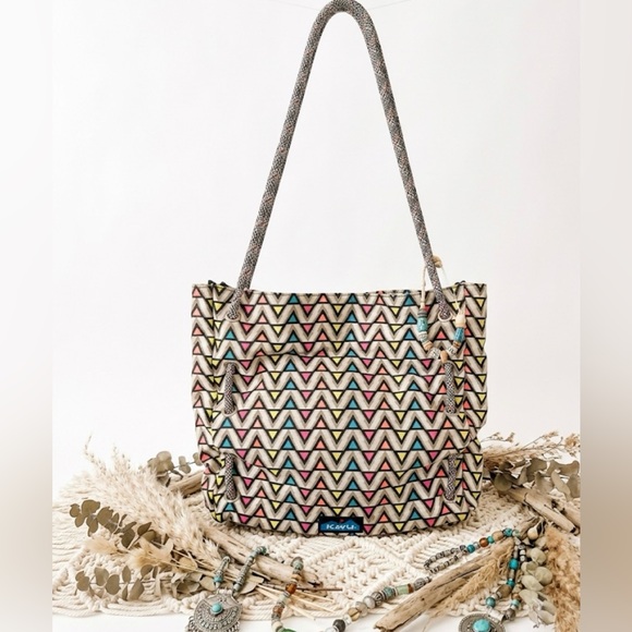 Kavu Handbags - Kavu Neon Colorful Chevron Pattern Shoulder Bag - Multicolor